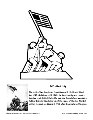 Iwo Jima Day Coloring Page