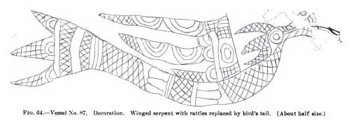 Versjon av Underwater Panther på en Mississippian Bowl fra Moundville