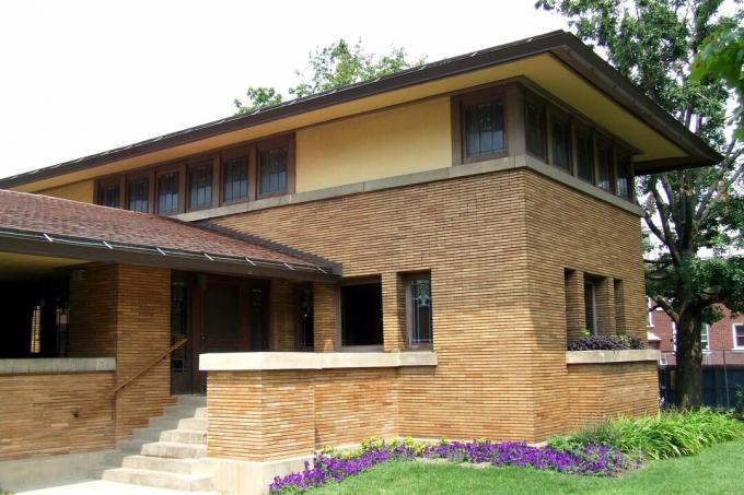 Prairie-stilen George F. Barton House av Frank Lloyd Wright, i Martin House-komplekset, Buffalo, NY