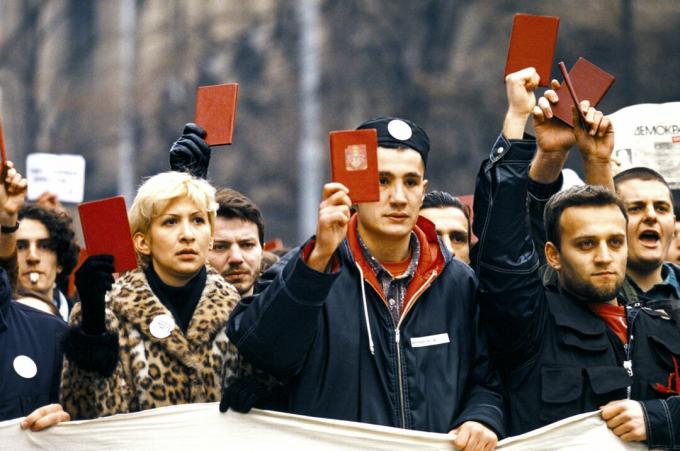 Serbia - Beograd - Studentdemonstrasjon mot Milosevic