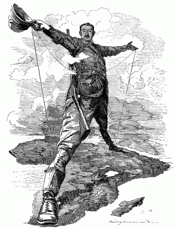 The Rhodes Colossus: Karikatur av Cecil John Rhodes