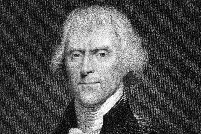 Inngravert portrett av president Thomas Jefferson