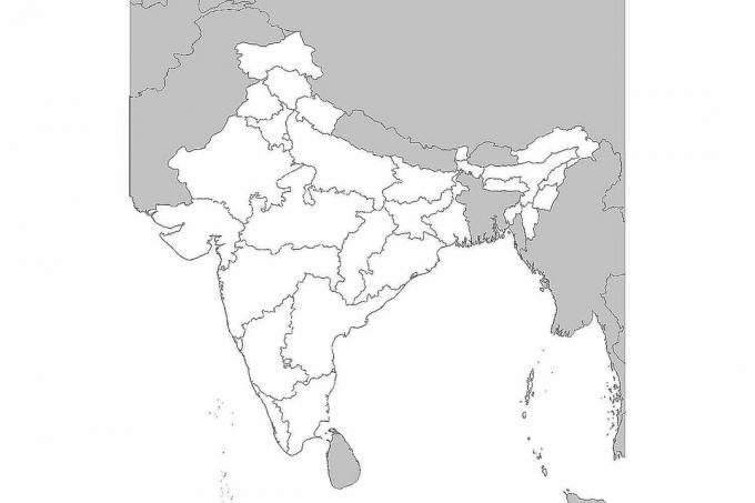 Tomt kart over India