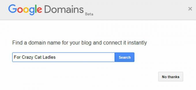 Google Domains-grensesnitt på Blogger