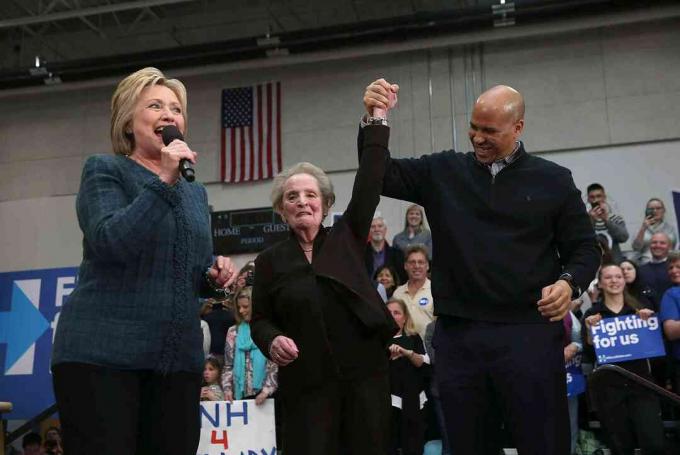 Hillary Clinton, Madeleine Albright, Cory Booker