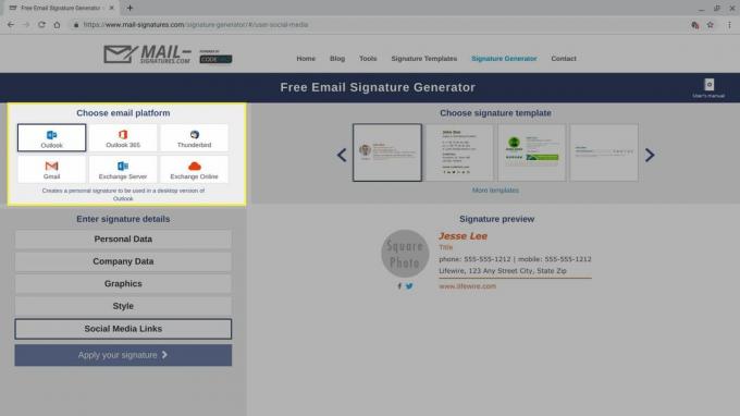 E-post plattformalternativer i Signatures Generator