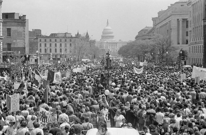 Fotografi av Vietnamkrigsprotesten i Washington