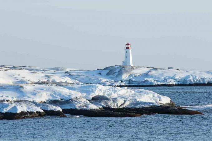 Fyr i Nova Scotia, der det dannes maritim polar luft over hav på høye breddegrader