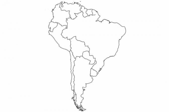 Tomt kart over Sør-Amerika