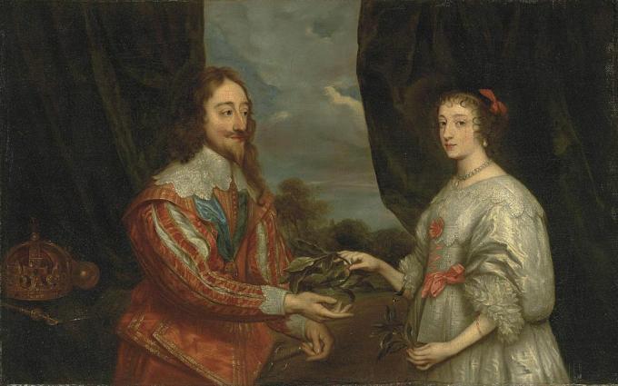 Dobbeltportrett av kong Charles I og dronning Henrietta Maria