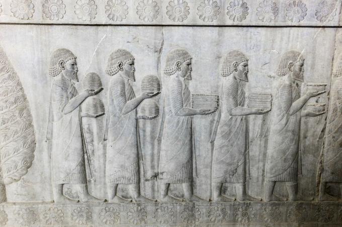 Bas-lettelse i Persepolis, Iran