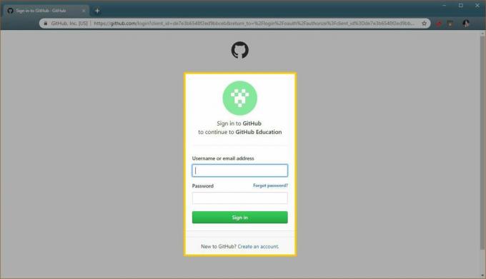 Et skjermbilde av GitHub-påloggingssiden.