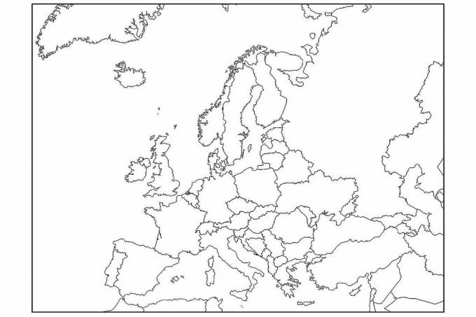 Tomt kart over Europa