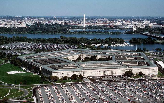 Luftfoto av Pentagon, hovedkvarteret til det amerikanske forsvarsdepartementet.