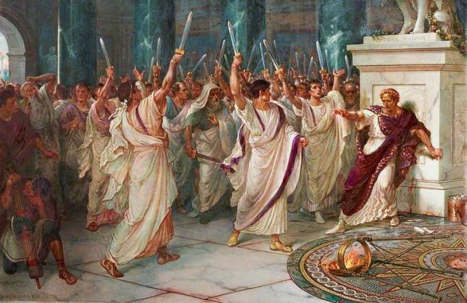 Attentatet mot Julius Caesar, malt av William Holmes Sullivan, ca. 1888