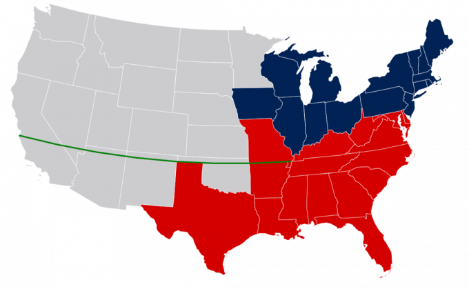 Digital illustrasjon av kompromiset i Missouri.