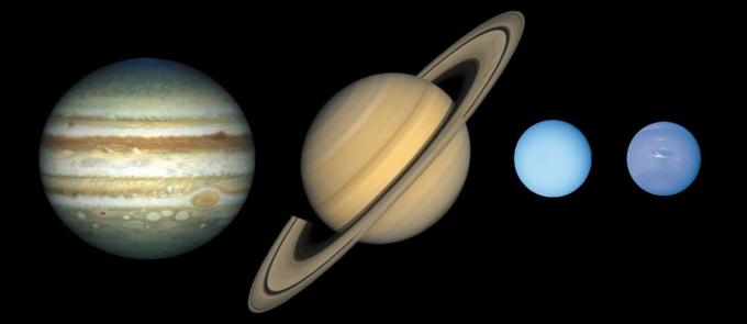 de joviske verdenene til jupiter, saturn, uranus og neptun