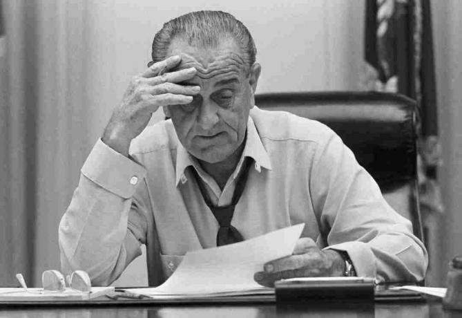 Fotografi av Lyndon Johnson i 1968