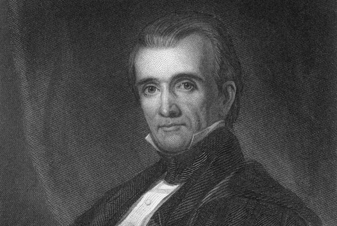 Inngravert portrett av James K. Polk