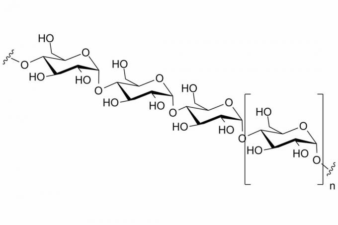 Amylose bundet med alfaglykosidbindinger