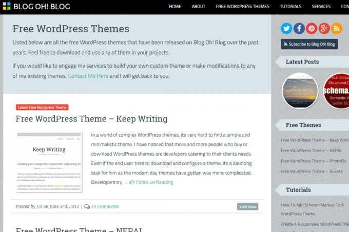 De gratis WordPress-temaene på Blog Oh! Blogg