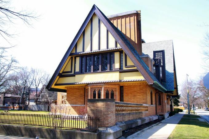 The Nathan G. Moore House, bygget i 1895, designet og ombygd av Frank Lloyd Wright, Oak Park, Illinois