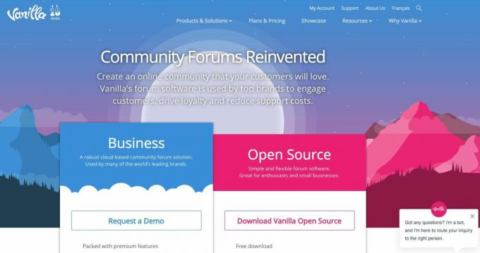 Skjermbilde av forumverktøyet Vanilla Forums for bloggen eller nettstedet
