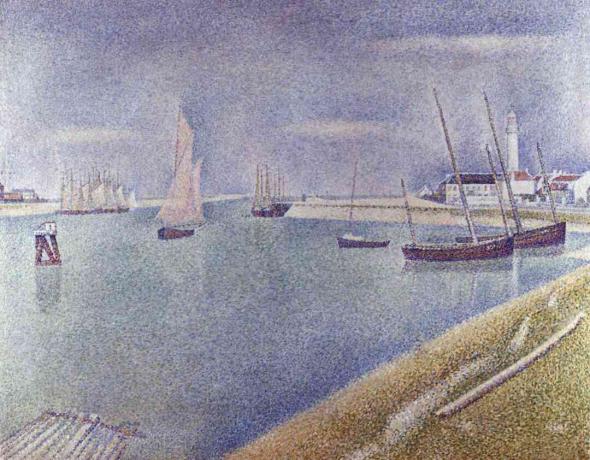 The Channel at Gravelines, in the Direction of the Sea av Georges Seurat