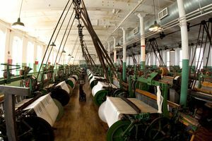 Fotografi av en restaurert tekstilfabrikk i Lowell, Massachusetts