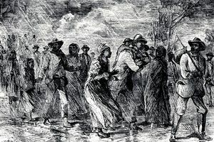 Kunstnerens skildring av slaver som rømte fra Maryland på Underground Railroad