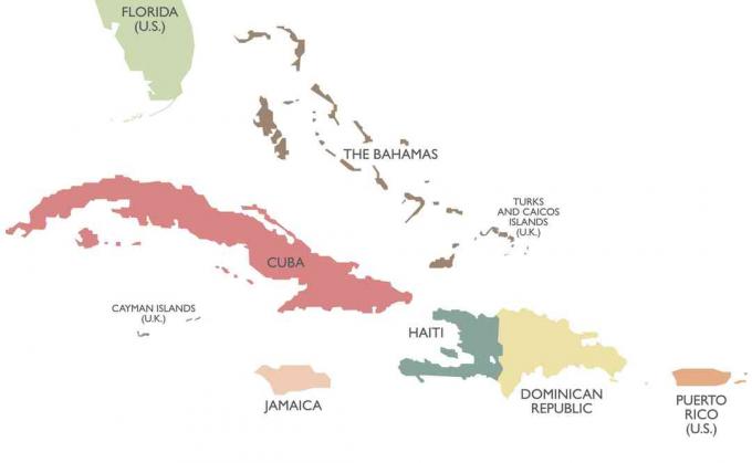 Greater Antilles politiske kart