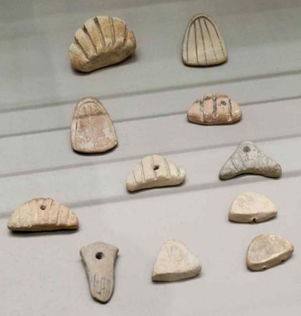Clay Tokens, Uruk Period, gravlagt fra Susa, Iran